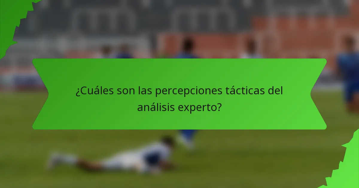 ¿Cuáles son las percepciones tácticas del análisis experto?